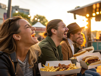 close-up-of-a-group-of-people-eating-loaded-fries-